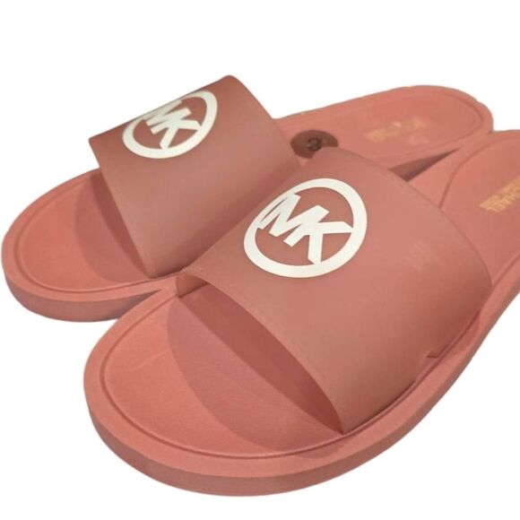 Michael Kors MK Circle Logo Jelly Slide Sandals - Picture 2 of 8